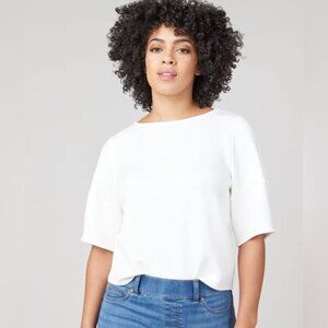 Spanx AirEssentials Airluxe Puff Sleeve Top in White - Small, BNWTs